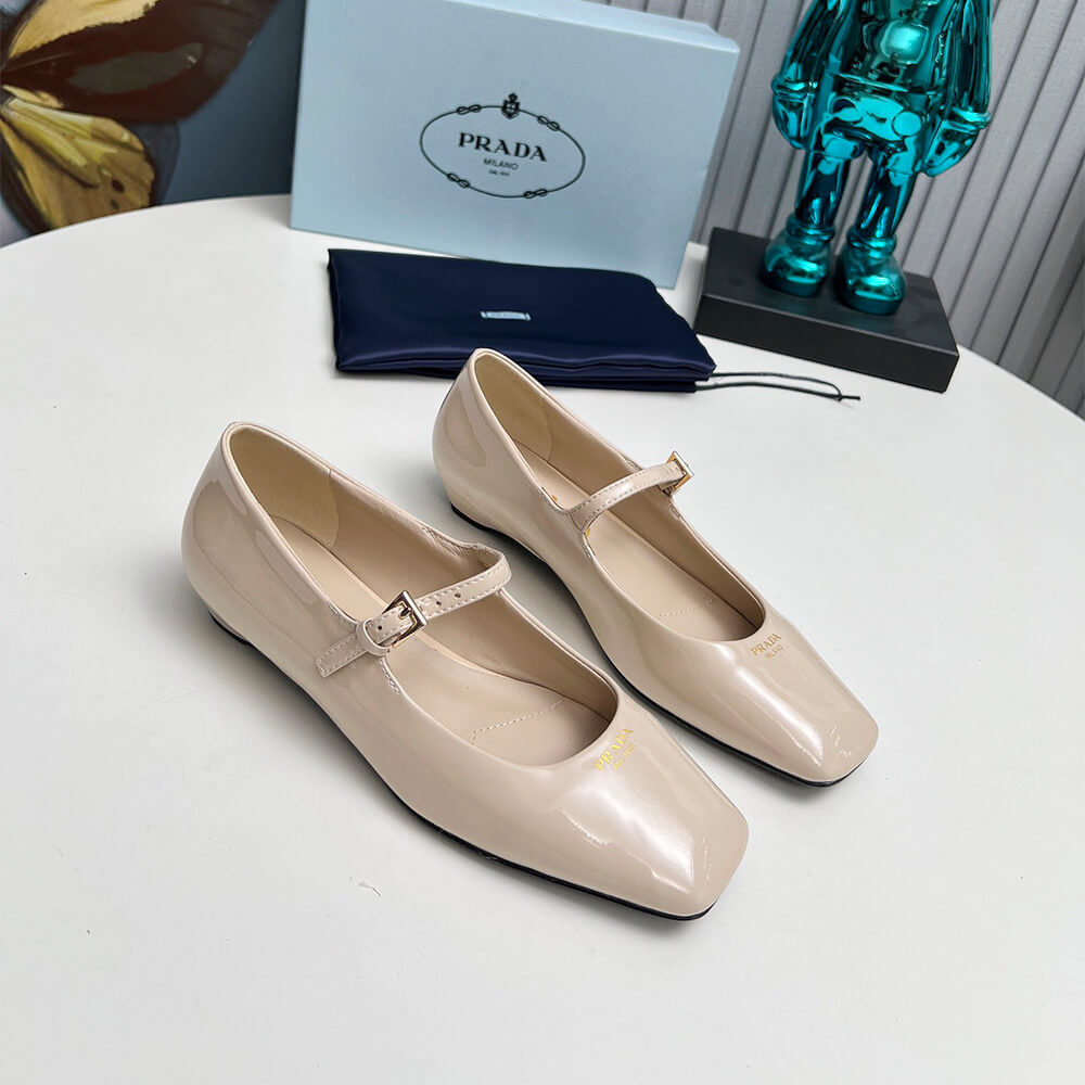 Pra*a Patent Leather Mary Jane Ballerinas