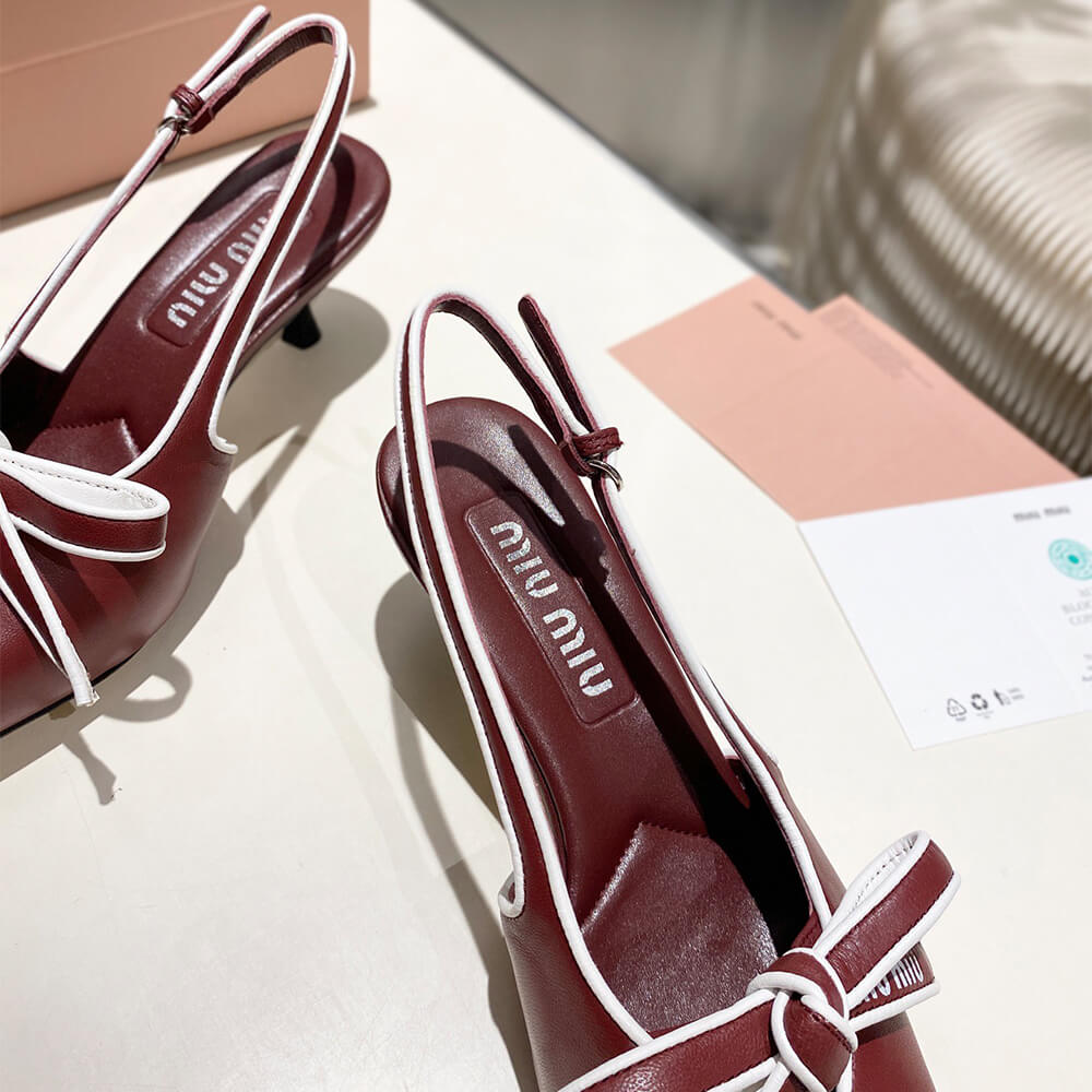 M1um1u Nappa leather slingback pumps