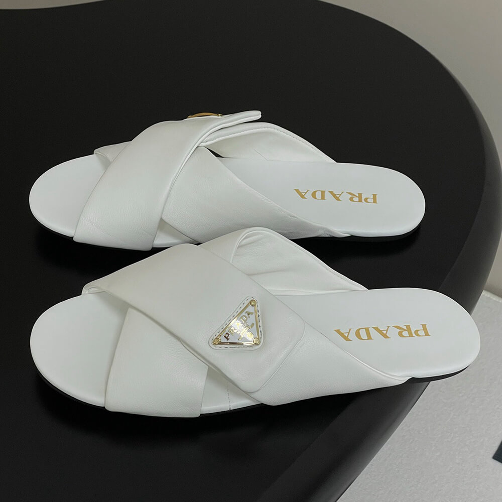 Pra*a Padded nappa leather slides