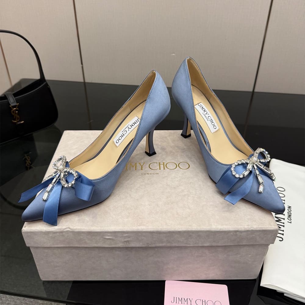 J1m*y Ch00 Crystal-Embellished Satin Pumps (EU SIZE 35-43)
