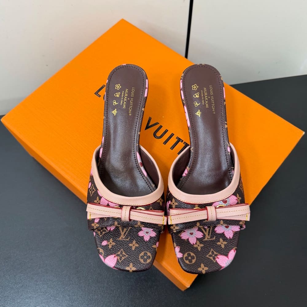 LV x TM Cherry Blossom Monogram Heeled Mules (EU SIZE 35-42)